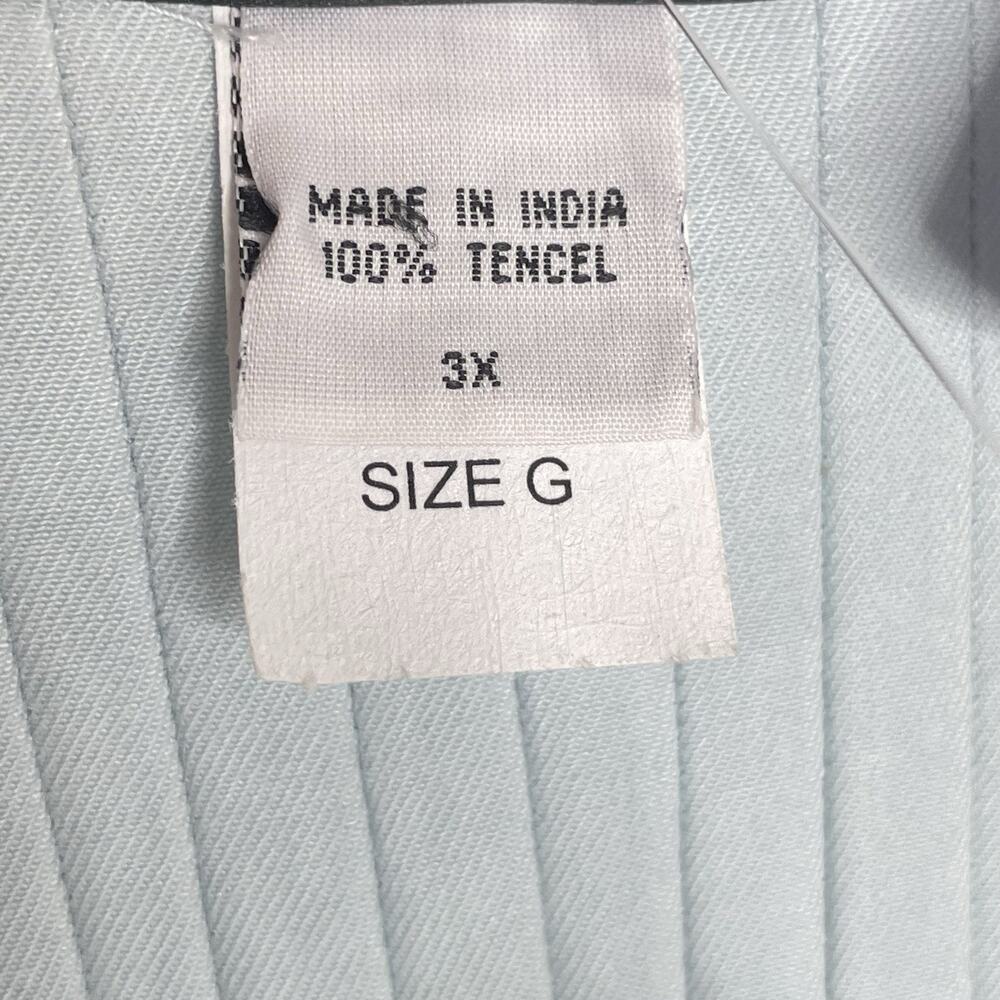 Making‎ It Big Womens Blouse Button 3X Blue Minimalist Easy Fit Pin Tuck Flowy - Picture 5 of 11